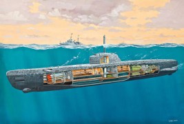 1:144 Deutsches U-Boot Typ XXI with interior