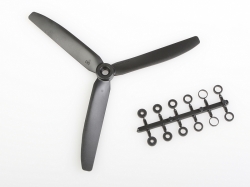 Propeller GWS 8x4 HD schwarz 3-Blatt (Linkshänder)