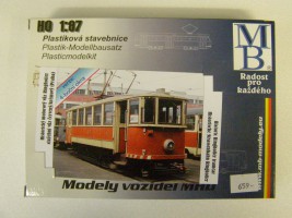 1:87 Stavebnice historické tramvaje Ringhoffer 4 boční okna ″DP Praha″