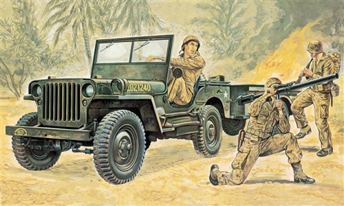 Produkt anzeigen - 01.35 Willys Jeep + Anhänger