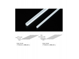 Tamiya Plastic Beams – plastový L-profil 3mm, délka 400 mm (6 ks)