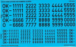 1:48 Čísla a písmena na kluzáky (černá)