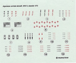 1:72 Japanese Combat Aircrafts - WWII Stencils