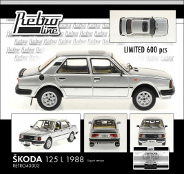 1:43 Škoda 125 L (1988), exportní verze – stříbrná