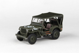 1:43 1/4 Ton Military Vehicle Soft Top – Military Green