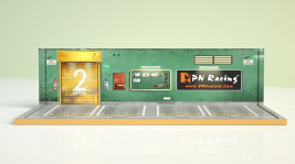 PN Racing PNR II 1/28 Scale Realistic Car Garage 4 Parking Space