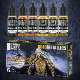 Metallic Paints Set – Gold (6× 17 ml)
