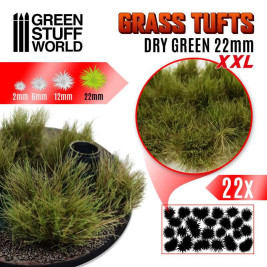 Grass Tufts XXL – samolepící drny suché zelené, 22mm (22 ks)