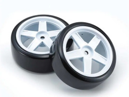 1:10 Kyosho Fazer Mk2: Driftreifen mit Weißen Felgen (2 Stück)