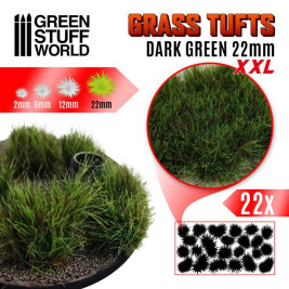 Grass Tufts XXL – samolepící drny tmavě zelené, 22mm (22 ks)