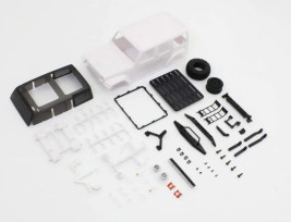 Mini-Z 4x4: Karoserie nebarvená Jeep Wrangler Unlimited Rubicon w/ Acc.