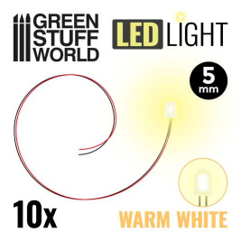 LED dioda teplá bílá 5mm (10 ks)