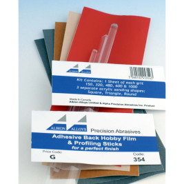 Sada samolepících brusných papírů a tvarových násadek