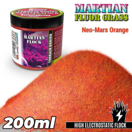 Martian Fluor Grass 4–6 mm – modelářský posyp Neo-Mars Orange (200 ml)