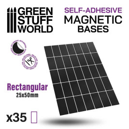 Flexibilní samolepící magnety obdélníkové 25x50 mm (35 ks)