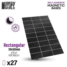 Flexibilní samolepící magnety obdélníkové 30x60 mm (27 ks)