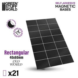 Flexibilní samolepící magnety obdélníkové 40x60 mm (21 ks)