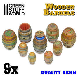 Resin Wooden Barrels – resinové dřevěné sudy (9 ks)