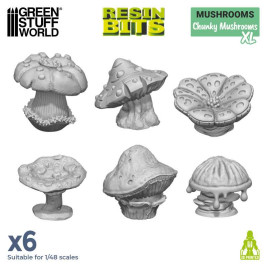 3D-gedrucktes Set Chunky Mushrooms XL - 3D-gedruckte dicke Pilze XL (6 Stück)