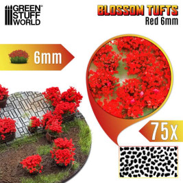 Blütenbüschel – Selbstklebende Blüten Rot, 6mm (75 Stck.)
