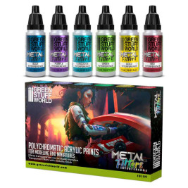 Metal Filters Interference – Polychromatic Acrylic Paints (6× 17 ml)