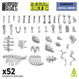 3D Printed Animal Bones – 3D-Tierknochen und Schädel (52 Stück)