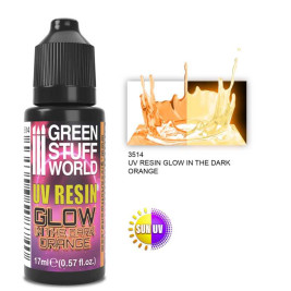 UV Resin Glow in the Dark Orange – ve tmě světélkující scénická voda oranžová (17 ml)