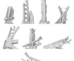 Resin Industrial Metal Beams – resinové poškozené kovové nosníky (8 ks)