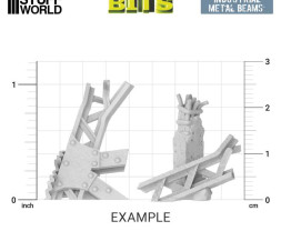 Resin Industrial Metal Beams – resinové poškozené kovové nosníky (8 ks)