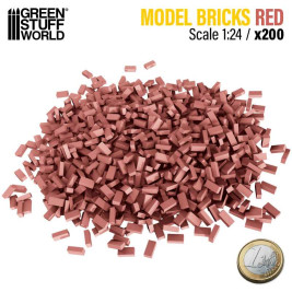 Miniature Bricks – keramické cihly červené 1:24 (200 ks)