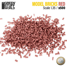 Miniature Bricks – keramické cihly červené 1:35 (500 ks)