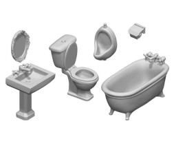 Resin Toilet and WC – resinové sanitární vybavení (8 ks)