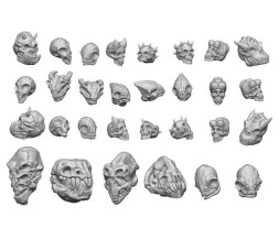 Resin Alien Skulls – resinové lebky mimozemšťanů (30 ks)