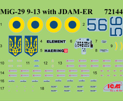1:72 MiG-29 (9-13) w/ JDAM-ER Bombs, Ukrainian Air Force