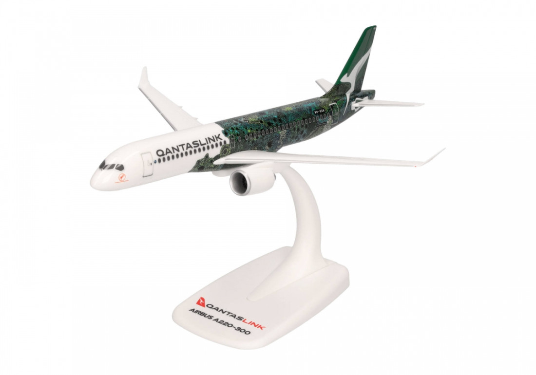 Produkt anzeigen - 1:200 Airbus A220-300 (BD-500-1A11) QantasLink ″Minyma Kutjara Tjukurpa″ Colors, Named ″Minyma Kutjara Tjukurpa″ (Snap-Fit)