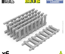 3D Printed Large Wooden Ladders 1:48-1:35 - 3D-gedruckte große Holzleitern (6 Stück)