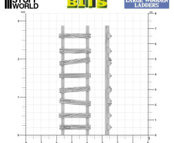 3D Printed Large Wooden Ladders 1:48-1:35 - 3D-gedruckte große Holzleitern (6 Stück)