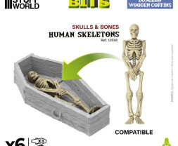 3D Printed Dungeon Wooden Coffins 1:48 - 3D-gedruckte Holzsärge (3 Stück)