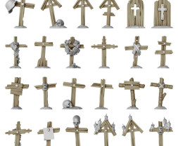 3D Printed Trench Wooden Crosses 1:48-1:35 - 3D-gedruckte Holzkreuze (24 Stück)