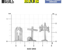 3D Printed Trench Wooden Crosses 1:48-1:35 - 3D-gedruckte Holzkreuze (24 Stück)
