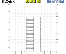 3D Printed Small Wooden Ladders 1:48-1:35 - 3D-gedruckte kleine Holzleitern (6 Stück)