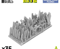 3D Printed Set Broken Wood Planks – 3D-gedruckte beschädigte Holzplanken (35 Stück)