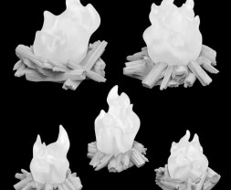 3D Printed Set Campfires for 3mm LEDs – 3D-gedruckte Lagerfeuer für 3-mm-LEDs (5 Stück)