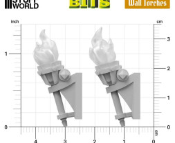 3D Printed Set Wall Torches for 3mm LEDs – 3D-gedrucktes Set Wandtaschenlampen für 3-mm-LEDs (5 Stück)