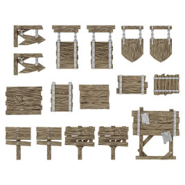 3D Printed Set Wood Signs – 3D-gedruckte Holzschilder (16 Stück)