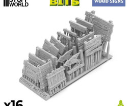 3D Printed Set Wood Signs – 3D-gedruckte Holzschilder (16 Stück)