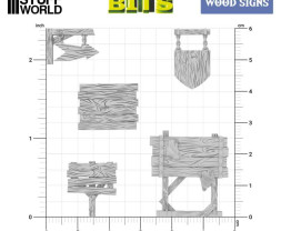 3D Printed Set Wood Signs – 3D-gedruckte Holzschilder (16 Stück)