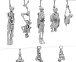 3D Printed Set Hanging Skeletons – 3D-gedruckte hängende Skelette (8 Stück)