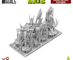 3D Printed Set Dark Skull Totems – 3D-gedruckte dunkle Totenköpfe (8 Stück)