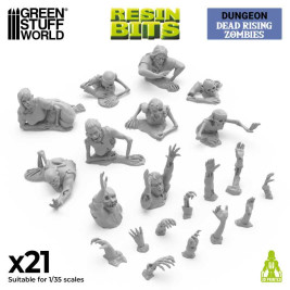 3D Printed Set Dead Rising Zombies – 3D-gedruckte Zombies, die von den Toten auferstehen (21-teilig)